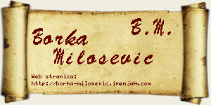 Borka Milošević vizit kartica
